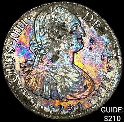 1791-Mo Mexico Silver 8 Reales Toned CLOSELY UNCIRCULATED