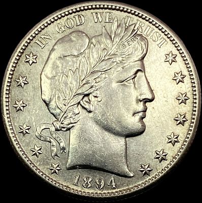 1894-S Silver Barber Half Dollar CHOICE AU