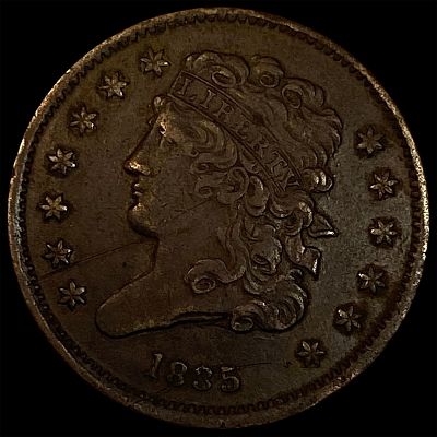 1835 Classic Head Half Cent NEARLY UNCIRCULATED. 1835 Classic Head Half Cent NEARLY UNCIRCULATED