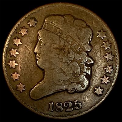1825 Copper Half Cent NICELY CIRCULATED