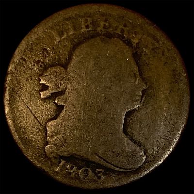 1803 Copper Half Cent Draped Bust NICELY CIRCULATED