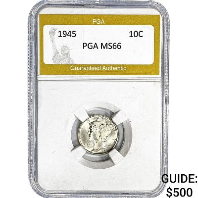 1945 Mercury Silver Dime PGA MS66