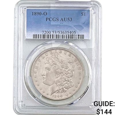 1890-O Morgan Silver Dollar PCGS AU53