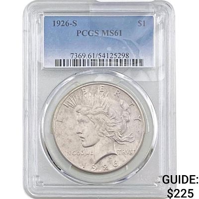 1926-S Silver Peace Dollar PCGS MS61