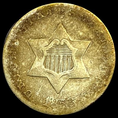 1853 Silver Three-Cent Piece NEARLY UNCIRCULATED. 1853 Silver Three-Cent Piece NEARLY UNCIRCULATED