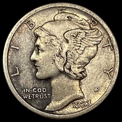 1923-S Silver Mercury Dime NEARLY UNCIRCULATED. 1923-S Silver Mercury Dime NEARLY UNCIRCULATED