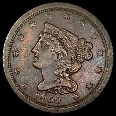 1850 Braided Hair Half Cent CLOSELY UNCIRCULATED. 1850 Braided Hair Half Cent CLOSELY UNCIRCULATED