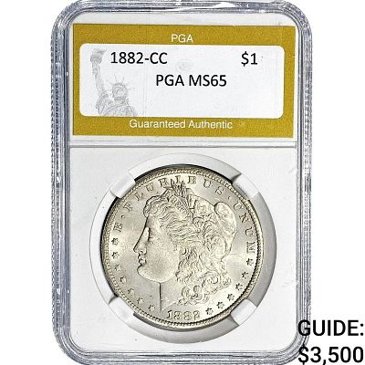 1882-CC Morgan Silver Dollar PGA MS65
