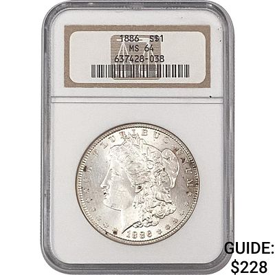 1886 Morgan Silver Dollar NGC MS64