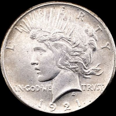 1921 Silver Peace Dollar CHOICE AU