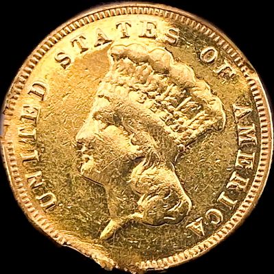 1874 $3 Gold Indian Princess Head HIGH GRADE
