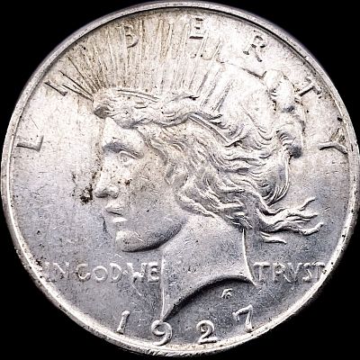 1927-D Silver Peace Dollar CHOICE AU