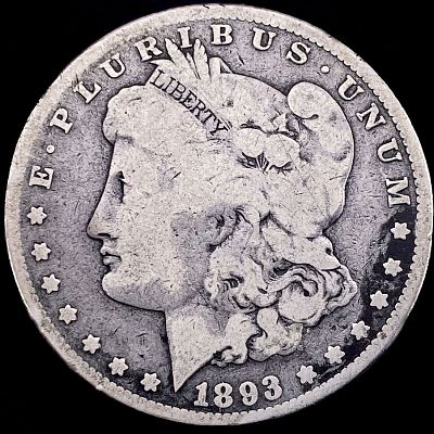 1893-CC Silver Morgan Dollar NICELY CIRCULATED. 1893-CC Silver Morgan Dollar NICELY CIRCULATED