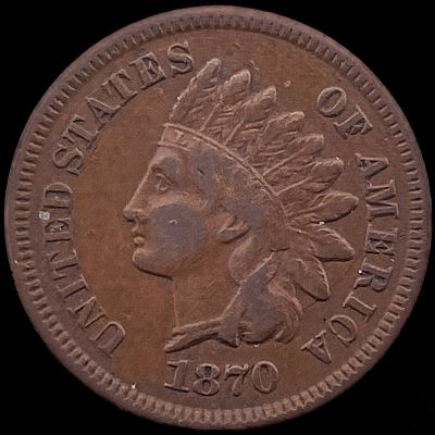 1870 Indian Head Cent LIGHTLY CIRCULATED