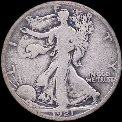 1921-D Walking Liberty Half Dollar LIGHTLY CIRCULATED. 1921-D Walking Liberty Half Dollar 
