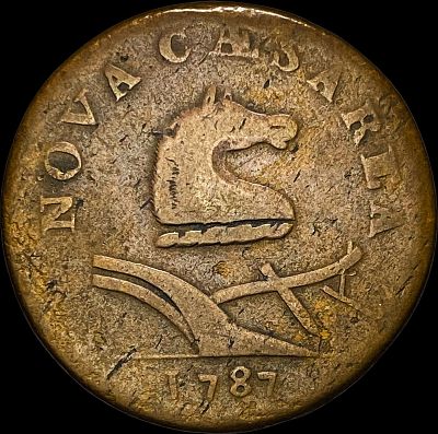1787 New Jersey Copper Coin LIGHTLY CIRCULATED. 1787 New Jersey Copper Coin LIGHTLY CIRCULATED