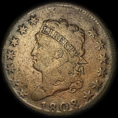 1808 Classic Head Large Cent LIGHTLY CIRCULATED. 1808 Classic Head Large Cent LIGHTLY CIRCULATED