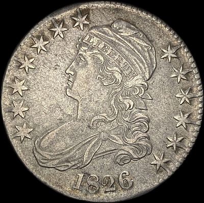 1826 Capped Bust Half Dollar NEARLY UNCIRCULATED. 1826 Capped Bust Half Dollar NEARLY UNCIRCULATED