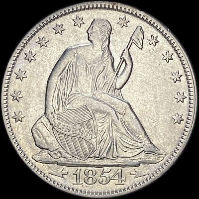 1854 Arrows Seated Liberty Half Dollar CLOSELY UNCIRCULATED. 1854 Arrows Seated Liberty Half 