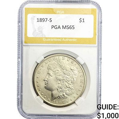 1897-S Morgan Silver Dollar PGA MS65