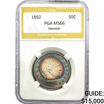 1892 Barber Half Dollar PGA MS66