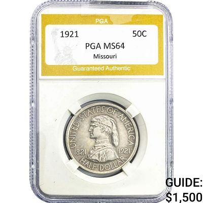 1921 Missouri Half Dollar PGA MS64