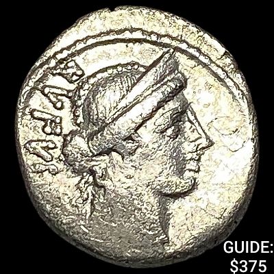 46 BC Roman Republic Mn.Cordius Rufus 46 BC Silver Denarius CLOSELY UNCIRCULATED
