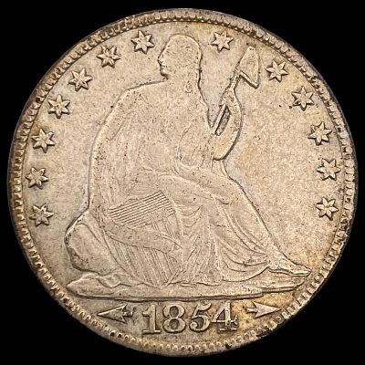 1854-O Arrows Seated Liberty Half Dollar CLOSELY UNCIRCULATED. 1854-O Arrows Seated Liberty 