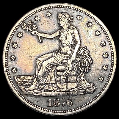 1876 Silver Trade Dollar NEARLY UNCIRCULATED