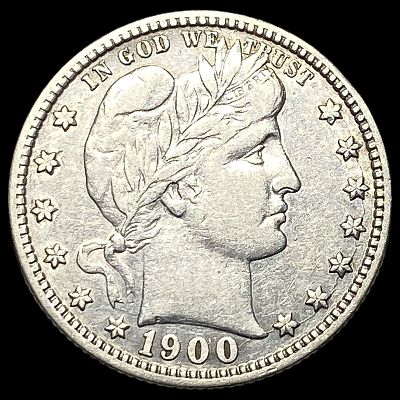 1900-S Silver Barber Quarter CLOSELY UNCIRCULATED. 1900-S Silver Barber Quarter CLOSELY UNCIRCULATED