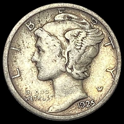 1925-D Silver Mercury Dime NEARLY UNCIRCULATED. 1925-D Silver Mercury Dime NEARLY UNCIRCULATED