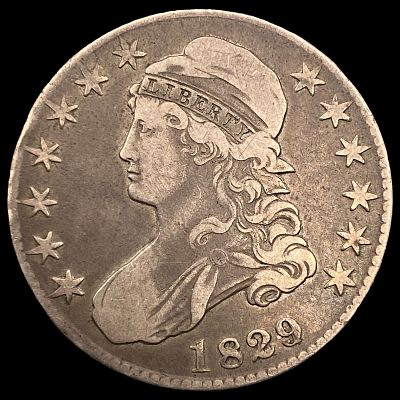 1829 Capped Bust Half Dollar NEARLY UNCIRCULATED. 1829 Capped Bust Half Dollar NEARLY UNCIRCULATED