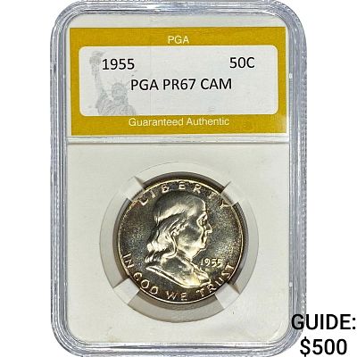 1955 Franklin Half Dollar PGA PR67 CAM