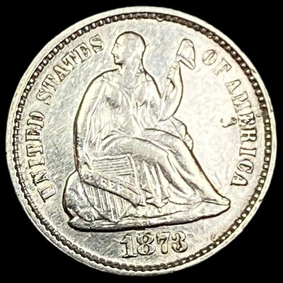 1873 Silver Seated Liberty Half Dime CLOSELY UNCIRCULATED