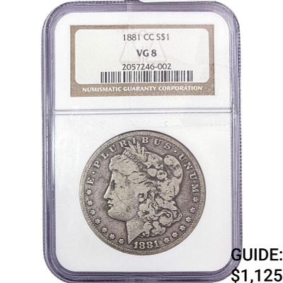 1881-CC Morgan Silver Dollar NGC VG8