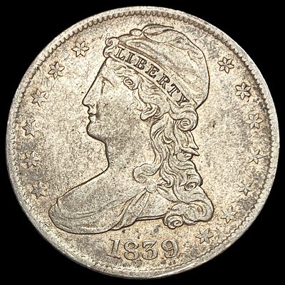 1839 Silver Half Dollar (Capped Bust) NEARLY UNCIRCULATED