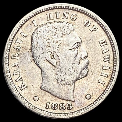 1883 Silver Dime Hawaii Kalakaua I NEARLY UNCIRCULATED
