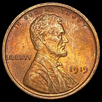 1919 RED Lincoln Wheat Cent GEM BU