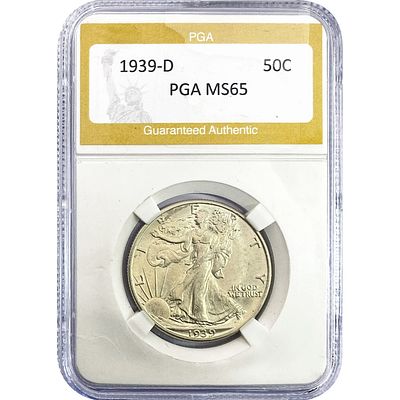 1939-D Walking Liberty Half Dollar PGA MS65
