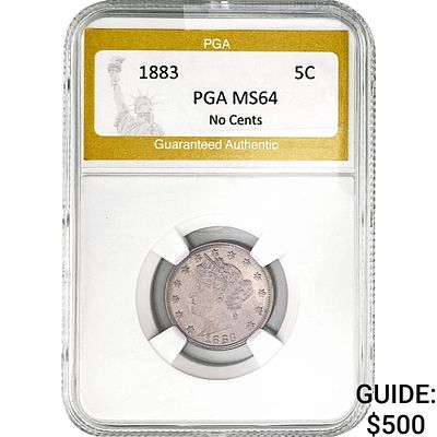 1883 Liberty Victory Nickel PGA MS64 No Cents
