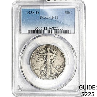1938-D Walking Liberty Half Dollar PCGS F12