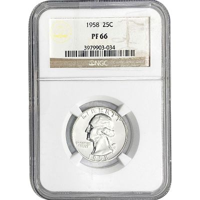 1958 Washington Silver Quarter NGC PF66