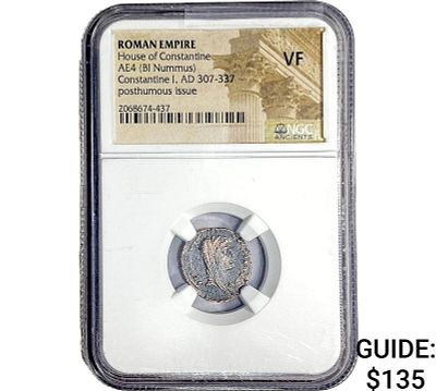 Roman Constantine I AD 307-337 AE4 BI Nummus NGC VF