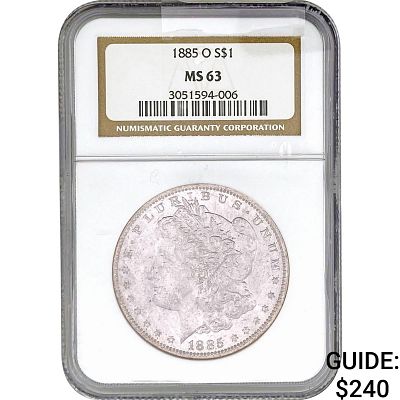 1885-O Morgan Silver Dollar NGC MS63