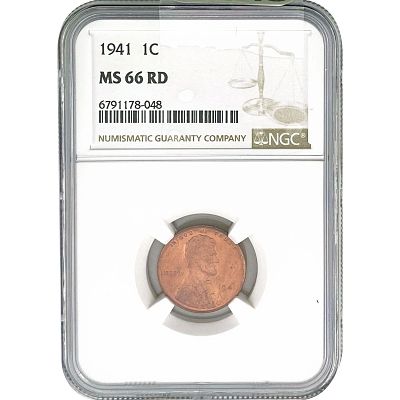 1941 Wheat Cent NGC MS66 RD