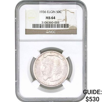 1936 Elgin Half Dollar NGC MS64