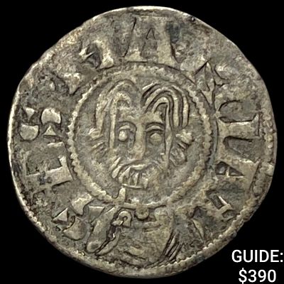 12th-13th Cent. France Abbey of St. Martin Silver Denier CLOSELY UNCIRCULATED
