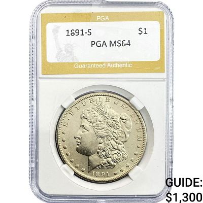 1891-S Morgan Silver Dollar PGA MS64