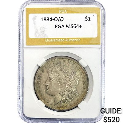 1884-O/O Morgan Silver Dollar PGA MS64+