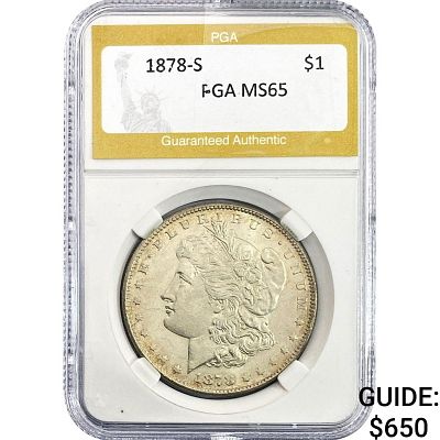 1878-S Morgan Silver Dollar PGA MS65